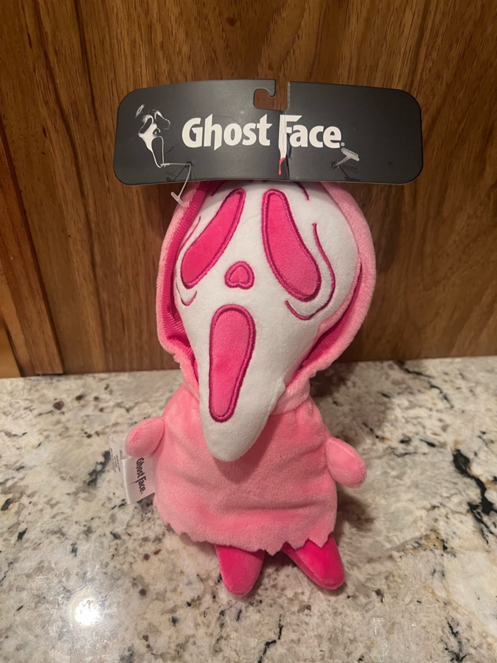 Ghost Face Scary Movie Pink Plush Dog Toy Squeaky NEW Scream
